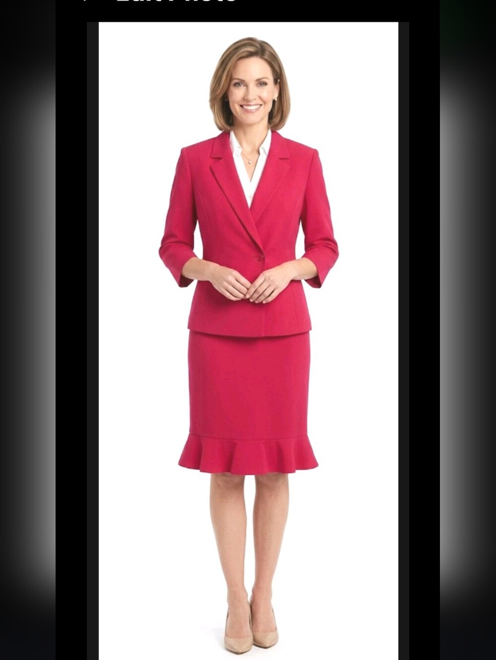 Le Suit Skirt Suit 10 Pink Mature Elegant Skirt Set Professional #2300